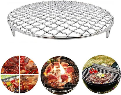Round Cooking Rack 6 inch,R304 Stainless Steel Barbecue Grill with Feet for Outdoor Camping and Camping Barbecue Grill