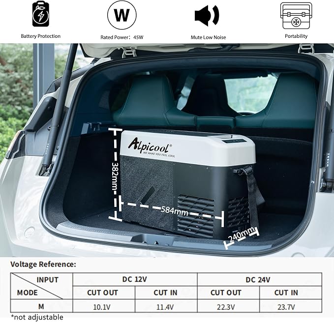 Alpicool KCF15 Portable Freezer,12 Volt Car Refrigerator, 15.4 Quart (14.6 Liter) Fast Cooling 12V Car Fridge -4℉~68℉, Car Cooler, 12/24V DC