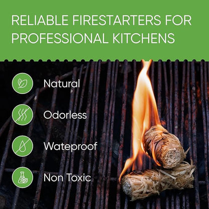 Inflame Fire Starters 400 pcs Fire Starters for Campfires, Grill, BBQ, Fireplace, Woodstove - Charcoal Starter - Waterproof, Weather-Resistant - Natural Wood Fireplace Starters