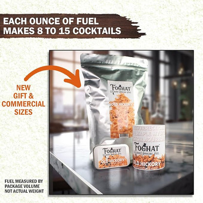 Cocktail Smoker Wood Chips - 14oz Old Hickory Shavings for Smoker, Whiskey & Drink Infuser Kit - All Natural, Culinary Wood Smoking Chips for Hand Held Cocktail Smoke Gun & Drink Smokers