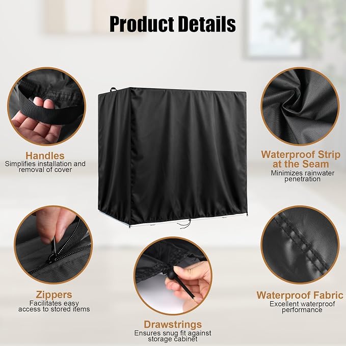 Kasla Outdoor Storage Cabinet Cover, 30"L×18"W×58"H | Heavy-Duty and Waterproof, Fits Storage Shelf, Storage Shed, Deck Box for Kitchen Patio Garden Organization and Storage