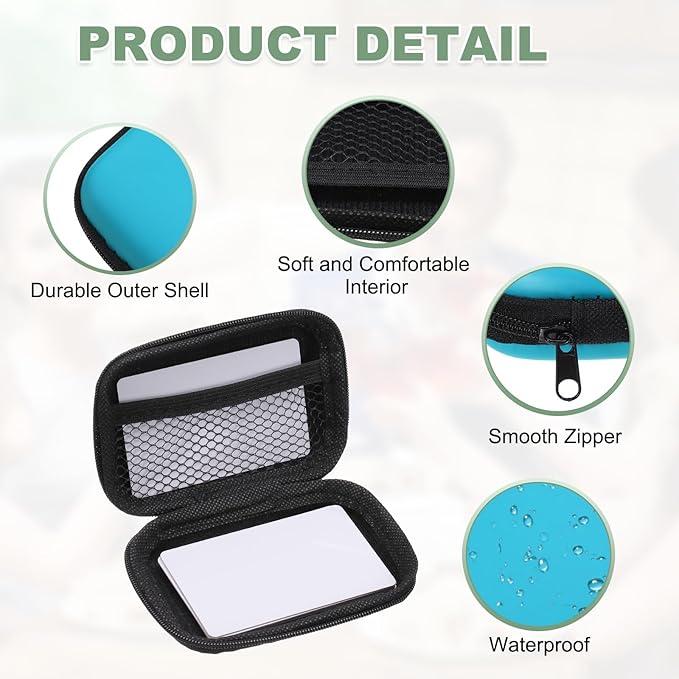 2Pcs Card Game Case, Soft Cloth Playing Waterproof Card Storage Travel Game Case Compatible for Outdoor Gaming Camping, Sky Blue
