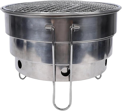 Keenso Portable Charcoal Grill, Stainless Steel, Foldable Design, Ideal for Camping and Backyard Cookouts (CW305 28 BBQ Grill)