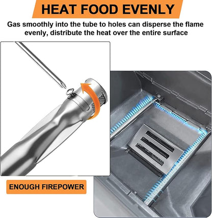 7635 Flavorizer Bars and 69785 Grill Burner Tubes for Weber Spirit I/II 200 | Grill Replacement Parts for Weber Spirit E210, E220, S210, S220, Heavy-Duty, Heat Evenly, Uniform Heating, Easy Install