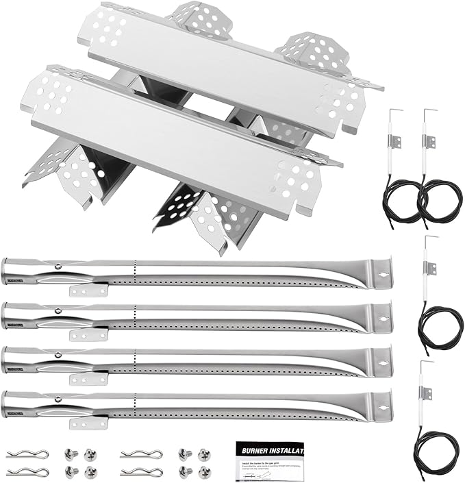 4 Burner Grill Replacement Parts for Nexgrill 720-0830H, 720-0864, 720-0864M, 720-0882S, 720-0888, 720-0888A, 720-0888N, Heat Plate & Igniter & Burner Replacement for Nexgrill