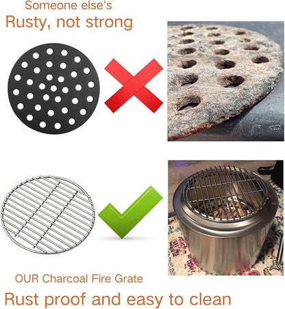 onlyfire Stainless Steel High Heat Charcoal Fire Grate for X-Large Big Green Egg, Weber 22 Inch Charcoal Grills -17 Inch