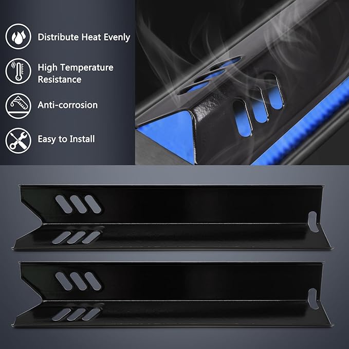 Grill Grease Tray Replacement Parts for Dyna Glo DGF493BNP, DGF510SBP, Backyard Grill BY13-101-001-12, BY14-101-001-02 and BHG Grill Parts, Adjustable 24''-30'' Gas Grill Drip Pan, Heat Plate Shields.