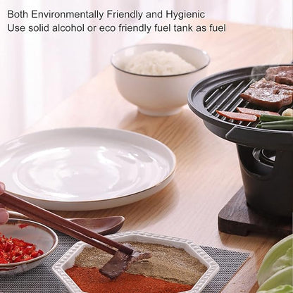 Zerodis Small Tabletop BBQ Grill - Mini Korean Family Barbecue Stove, Portable Smokeless Charcoal Grill for One Person, Indoor Use