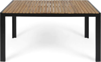 Christopher Knight Home Dining Table, Teak Finish + Black