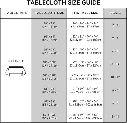Romanstile Rectangle Vinyl Tablecloth, 100% Waterproof Oil-Proof Checkered Plastic Table Cloth, Heavy Duty Wipeable Table Covers for Dining, Camping, Picnic, Outdoor - 54 x 120 Inch, Black