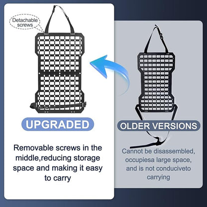 Rigid Molle Panels For Vehicles Truck Mount Rack Panel with Fire Extinguisher Mout & Hook and Loop Fasteners & Elastic Rope Tactical Seat Back Organizer Adjustable Versatile Panel