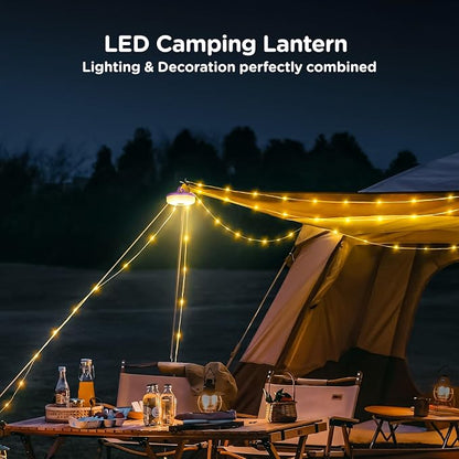 OGERY 2-Pack Camping String Lights 4 in 1, 32.8FT Quick Storage 8 Modes