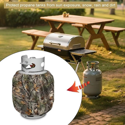 Camo 20lb Propane Tank Covers Hunting Branch Gas Cover Fits Standard 20 lb Tank Cylinder Heavy Duty Outdoor Grill Accessories Gift for Holiday