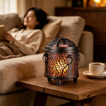 Dicimi Electric Wax Melt Warmer, 3-in-1 Flameless Candle Wax Warmer for Scented Wax Melts, Vintage Home Decor with Fireplace Glow, Safe Wax Burner for Jar Candles & Mug Warmer, Gift for Women