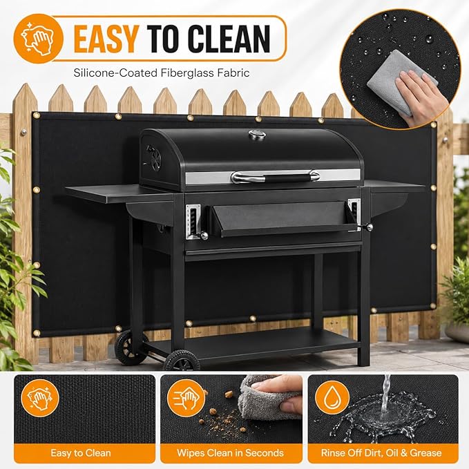 Heat Shield Behind Grill Heat Shield Mat for Wall, Deck Fence, Railing, Grill and Refrigerator, Heavy Duty Fireproof Cover and Screen Protect Deck Railing from Grill, 5'x8'