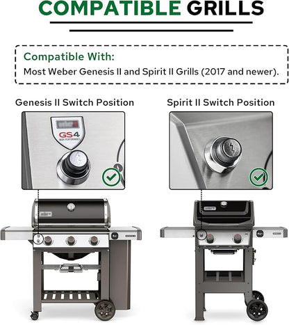 66220 Igniter Switch for Weber, GS4 Igniter Button for Weber Genesis II & Spirit II Grills (2017-Newer), as E/S-210 310 410 315 335 330 435, Grill Igniter Push Button Replacement for Weber 45010001