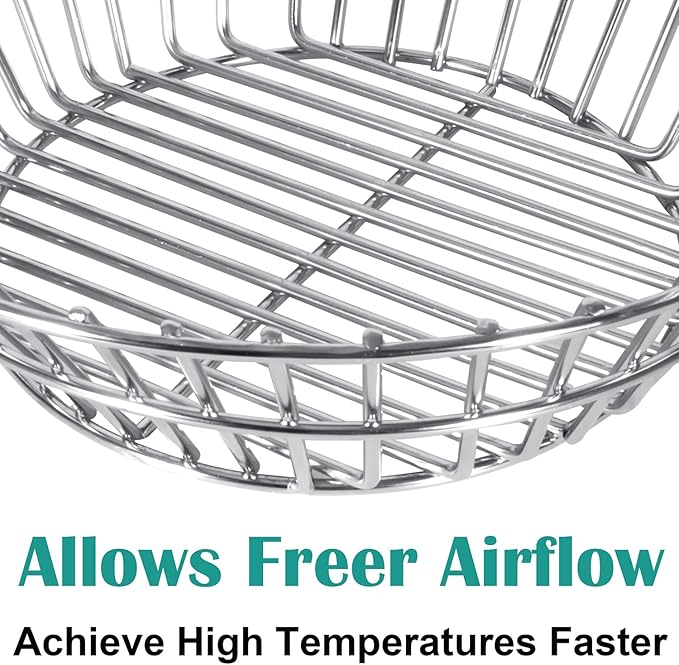 Charcoal Ash Basket for Large Big Green Egg, Kamado Classic, Pit Boss, Louisiana Grills, Primo Kamado and Large Grill Dome - Heavy Duty Stainless Steel