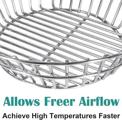 Charcoal Ash Basket for Large Big Green Egg, Kamado Classic, Pit Boss, Louisiana Grills, Primo Kamado and Large Grill Dome - Heavy Duty Stainless Steel