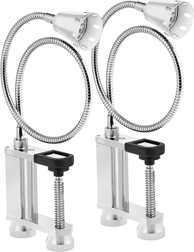 BBQ Grill Lights Magnetic Base Super-Bright LED Lights-360 Degree Flexible Gooseneck, Weather Resistant, Task Lighting Barbecue Grilling Gifts for Men Dad Husband (Silver, 2 Pack)
