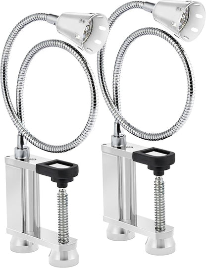 BBQ Grill Lights Magnetic Base Super-Bright LED Lights-360 Degree Flexible Gooseneck, Weather Resistant, Task Lighting Barbecue Grilling Gifts for Men Dad Husband (Silver, 2 Pack)