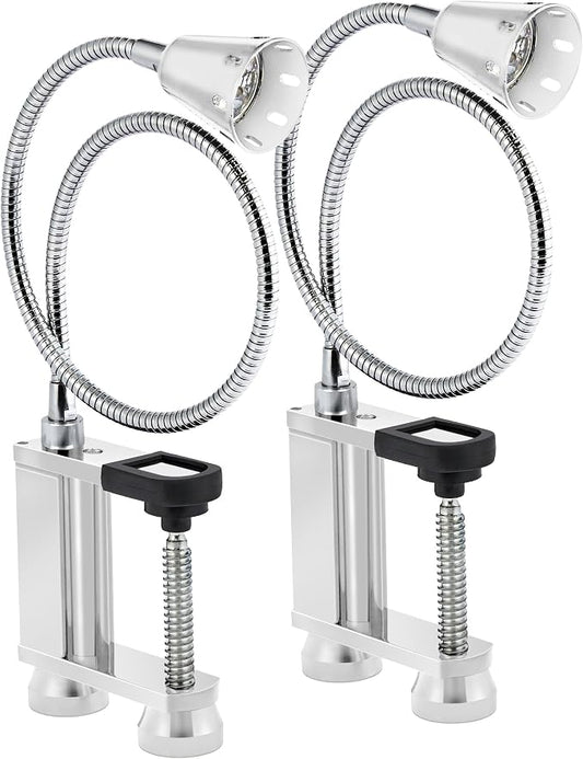 BBQ Grill Lights Magnetic Base Super-Bright LED Lights-360 Degree Flexible Gooseneck, Weather Resistant, Task Lighting Barbecue Grilling Gifts for Men Dad Husband (Silver, 2 Pack)