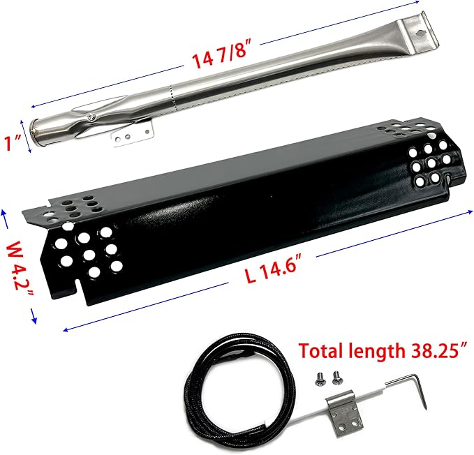 Kit DG282 Replacement for Home Depot Nexgrill 720-0830H, 5 Burner 720-0888 720-0888N 720-0888S Gas Grill, 5PK Grill Burner, Heat Plate, igniters, Cooking Grates Parts 13.25 x 17" each