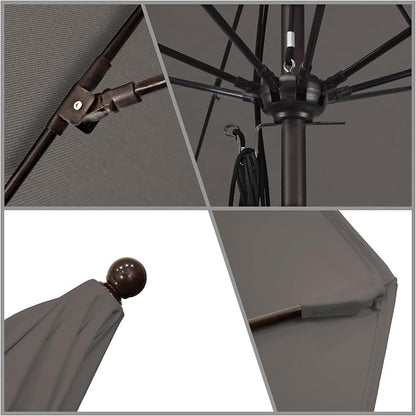 California Umbrella 11' Rd. Venture Series Contract Grade Patio Umbrella, Pulley Open, Bronze Finish, Sunbrella Charcoal