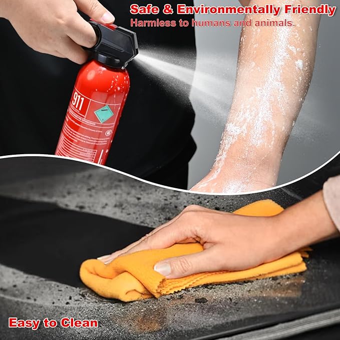 Fire Extinguishers with Mount Bracket - 3 Packs Small Portable Fire Extinguisher for Home, Kitchen, Car, Boat, RV, Vehicle - 620ml Water-Based Fire Extinguisher for Class A, B, C, K Fire