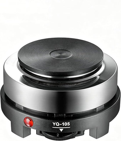 500W Small Hot Plate Mini Electric Stove, Portable Single Electric Burner with Adjustable Temperature, Quick‑Heating Compact Countertop Cooker for Coffee, Tea, Soup, Travel & Office Use (110V)