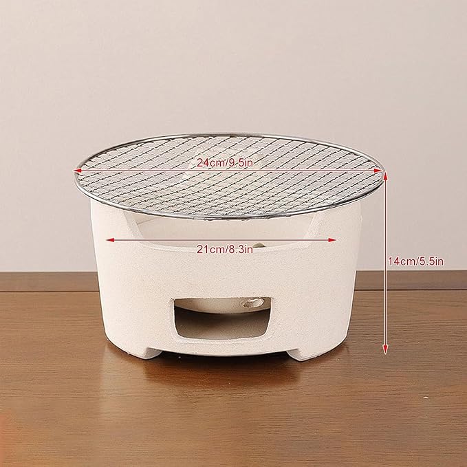 Pottery Barbecue Stove, Portable Wood Clay Charcoal Stove, Multipurpose Outdoor Charcoal Stove, Indoor Charcoal Grill,A-21CM