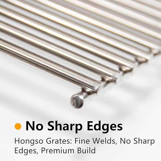 Hongso SCG637 17.5 inch 304 Stainless Steel Grill Grates for Weber Spirit E210, Spirit 200 E-210 S-210 E-215 S-215 E-220 S-220, Spirit II E/S 210 Grills (Front-Mounted Control), 7637 for Spirit 2 GS4