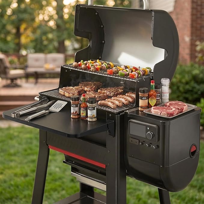 Stanbroil Folding Front Shelf for Weber Searwood 600 Pellet Grill, Grill Accessories to Add Work Space, Food Prep and Storage, 22.7" L X 12" W