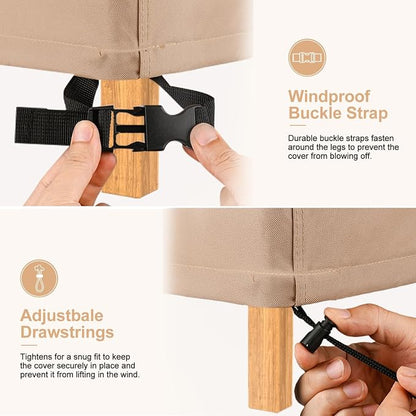 600D Outdoor Patio Chair Covers Waterproof 38"Wx31"Dx29"H, 2 Pack | Patio Furniture Covers Protect from Rain, Dust & UV; Heavy-Duty Oxford Fits Lounge, Deep Seat & High Back Chairs on Lawns
