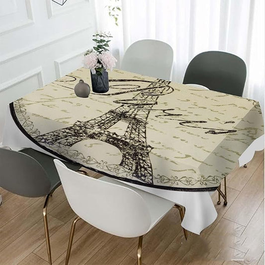 TKS MITLAN Tablecloth Paris Theme Table Cloth Rectangle Table 60 x 84 Inch Eiffel Wall Decoration Sign Kitchen Decorations for Home Dinner Party