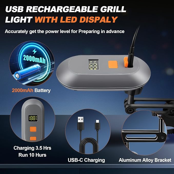 BBQ Grill Light for Blackstone Griddle and Weber Grill, Automatic On/Off BBQ Light, Blackstone Griddle Accessories, LED BBQ Grilling Accessories for Outdoor Grill, Gifts for Men Dad (1, Diamond)