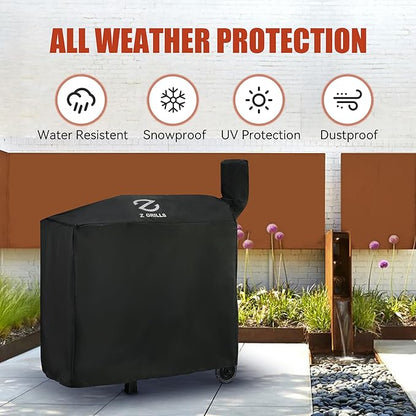 Z GRILLS Pellet Grill Cover 49 Inch | Official Genuine | Upgraded 600D Polyester, Heavy Duty, Waterproof, Weather Resistant Grill Cover for 450 Series, 550B2, 550B4 Smoker (EXL. 550A, 550B, 550C)