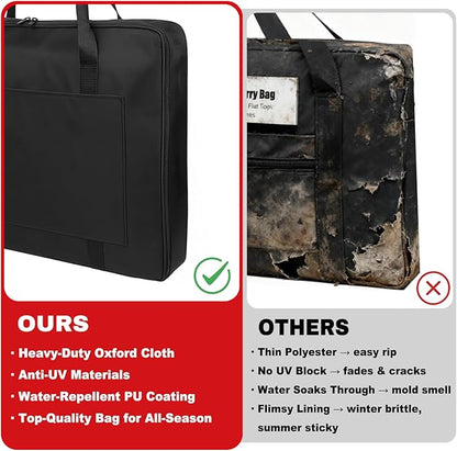 DELSbbq Griddle Storage Bag for Weber 6788/Genesis II 300 Series Griddle Cover Replacement Part for Weber 7035, Waterproof 600D Fabric Carrying Case with Padded Handles for Outdoor Camping & Travel