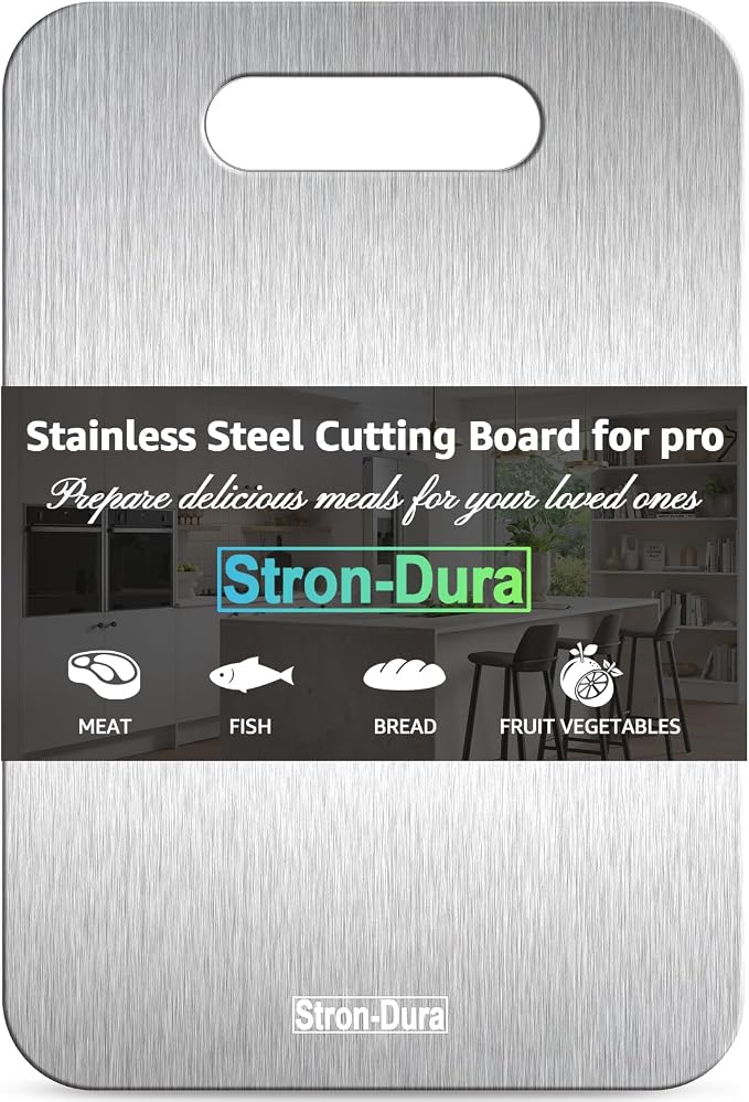 Cutting Board, Stainless Steel Cutting Board, Foodgrade Cutting Boards for Kitchen, Double Side Use, Odor free, L, 15" *11"