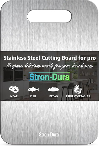 Cutting Board, Stainless Steel Cutting Board, Foodgrade Cutting Boards for Kitchen, Double Side Use, Odor free, L, 15" *11"