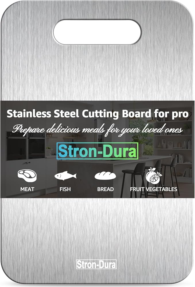 Cutting Board, Stainless Steel Cutting Board, Foodgrade Cutting Boards for Kitchen, Double Side Use, Odor free, S 11.5" * 8"