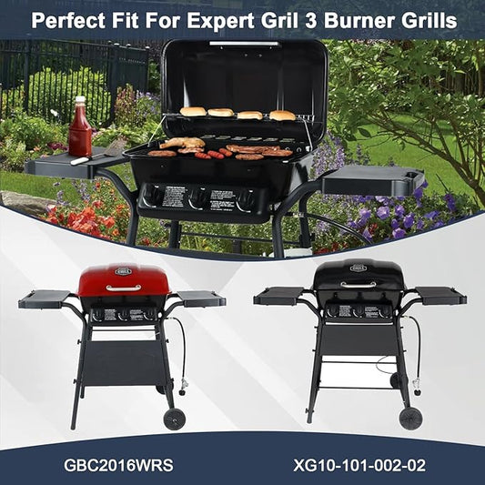 Criditpid Grill Replacement Parts for 3-Burner Walmart Expert Grill XG10-101-002-02, Stainless Steel Heat Plates & Burner Tubes Kit for Walmart Expert Grill GBC2016WRS.