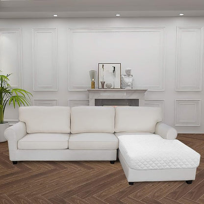 Easy-Going Sectional Couch Covers for Dogs L Shape Sofa Cover Reversible Sofa Slipcover Chaise Lounge Cover Furniture Protector Cover for Pets Dog Cat (42 x 68 inches, White/White) | Soft Sofa Slipcover For Dogs, Fits Left/Right Chaise Lounge Protector...
