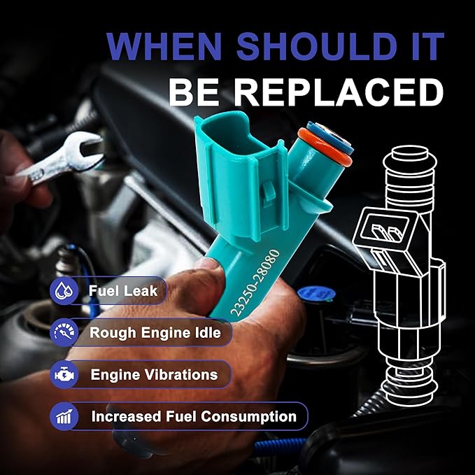 HiSport Fuel Injectors 4 PCS Compatible with Toyota Matrix Highlander RAV4 Solara Replacement for Scion TC XB 2.4L L4 Replace 23250-28080
