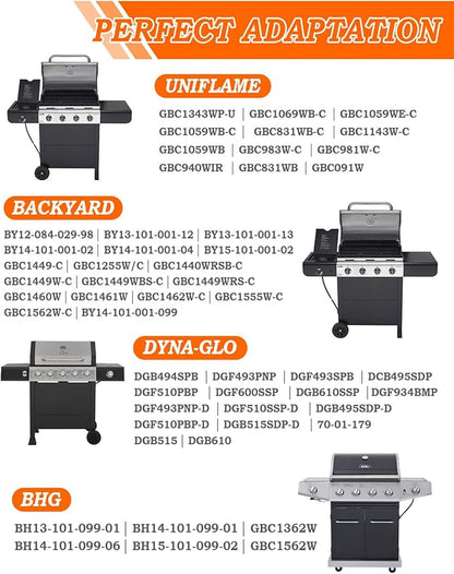 13.5-25 Inch Universal Adjustable Grill Heat Plates Shields Tents for Charbroil Nexgrill Dyna Glo Uniflame Backyard Chargriller, 4 Pack Porcelain Steel Flavorizer Bars Flame Tamer Burner Covers Plates