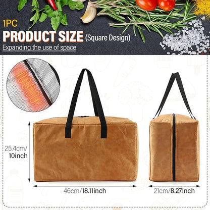 BBQ Blanket Aluminum Foil Insulated for Resting Meat Smoker Grilling with Zipper(Color:Brown)