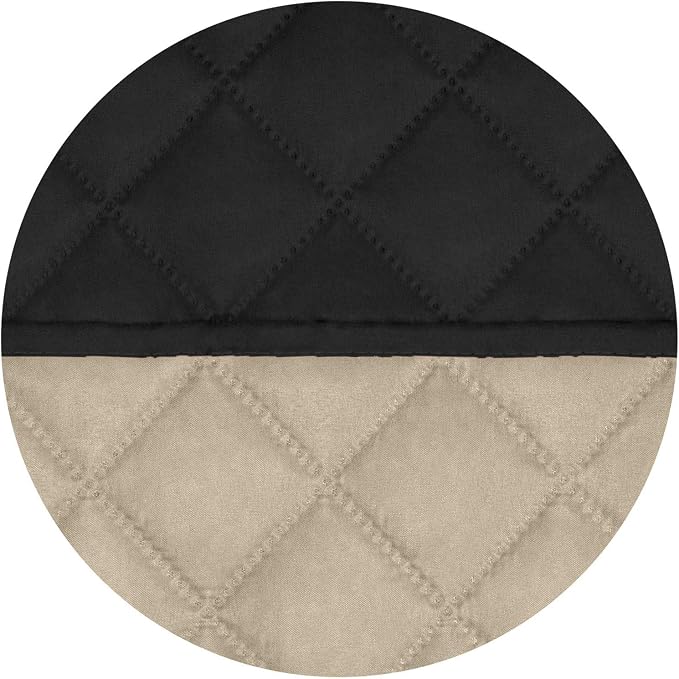 PureFit Reversible Quilted Couch Covers for Dogs Sofa Cover 4 Seater 88" | Black/Beige, Water Resistant Couch Protector, Washable Pet Couch Cover with Non Slip and Elastic Straps For Kids