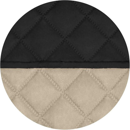 PureFit Reversible Quilted Oversized Recliner Sofa Cover, Water Resistant Furniture Protector, Washable Couch Cover with Elastic Straps for Kids, Dogs, Pets (Large, Black/Beige) | Black/Beige, Water Resistant Couch Protector, Washable Pet Couch Cover w...