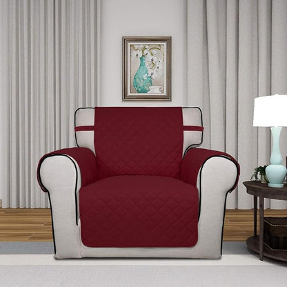 PureFit Reversible Chair Sofa Cover Dog Couch Covers for Sofa, 25.5 in | Red/Ivory, Water Resistant Couch Protector, Washable Pet Couch Cover with Non Slip and Elastic Straps For Kids