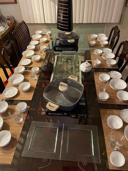 Dining Table Placemat, Heat-Resistant Place Mat Stain Resistant Anti-Skid Washable Bamboo Table Mat Placemat Kitchen Table mat