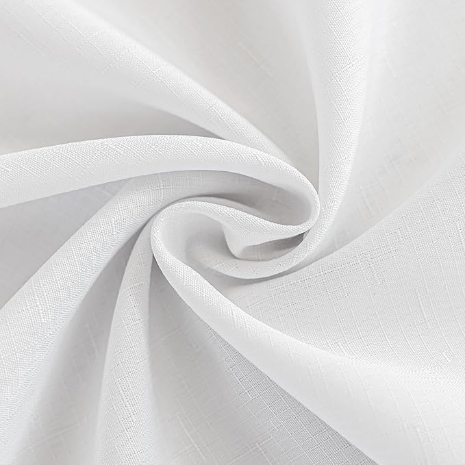 Seenus Textured White Cloth Tablecloth for 4ft Rectangle Table, Water Resistant & Spill Proof Table Cloth in 4-6 Seats Dining Room Kitchen Patio Outdoor Wedding Party, 52 x 70 Inch